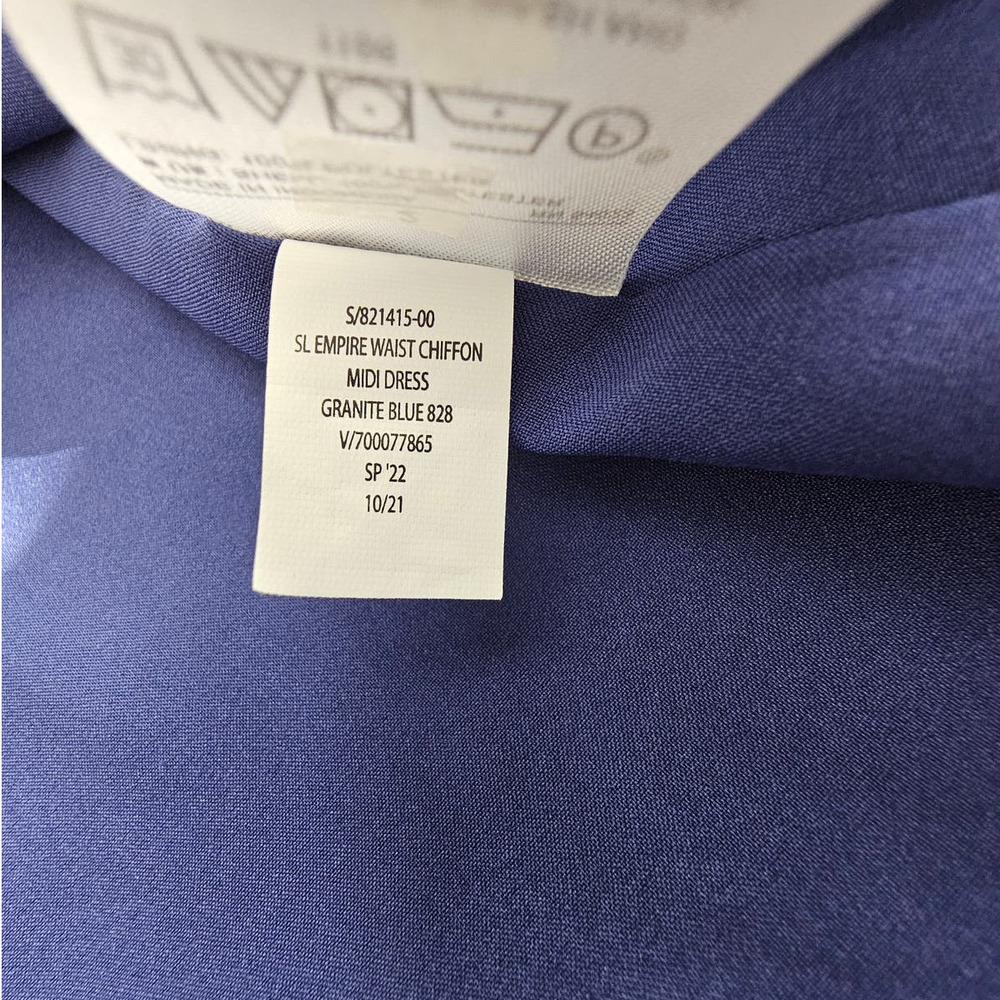 EUC *BANANA REPUBLIC* Women's Casual Empire-Waist Midi Chiffon Summer Dress 2 - Picture 13 of 14